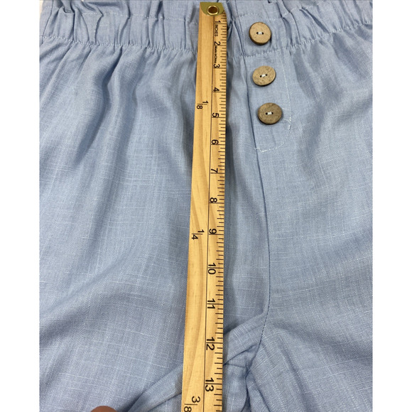 Como Vintage Pants Womens Large Linen Blend Light Blue High‎ Waist Coastal - Picture 8 of 10